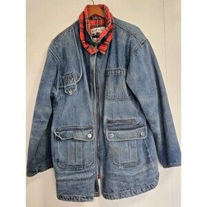 VTG East West Coat Womens 14/16 Denim Blue Chore Barn 90s Country Ranch Cowgirl